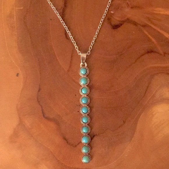 Boho Turquoise Drop Necklace - Picture 3 of 9